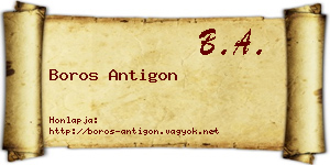 Boros Antigon névjegykártya